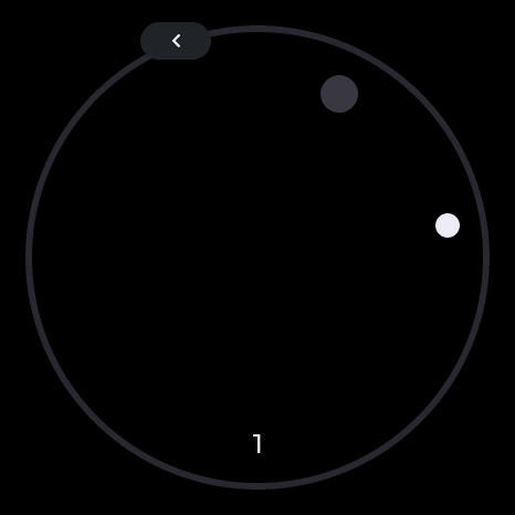 The marble maze: a white marble and a dark hole inside the rim