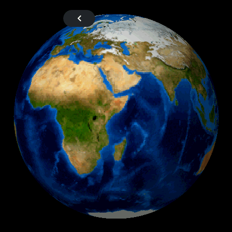 The Earth rendered on the round display